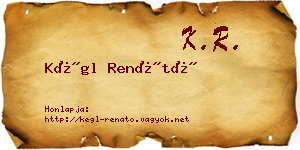 Kégl Renátó névjegykártya